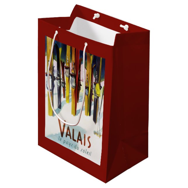 Bolsa De Regalo Mediana La tierra de la sol - esquís que se colocan en (Angulo Anverso)