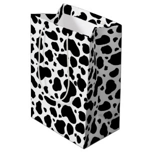 Bolsa De Regalo Mediana La vaca mancha el estampado de animales blanco y