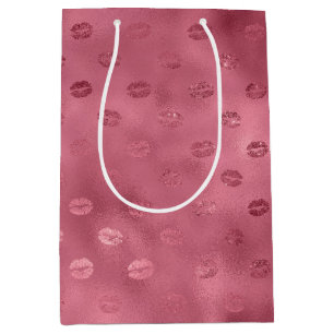 Bolsa De Regalo Mediana Labios glitzy rosados