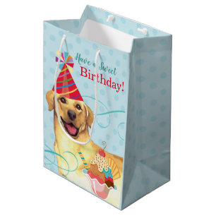 Bolsa De Regalo Mediana Laboratorio amarillo de cumpleaños