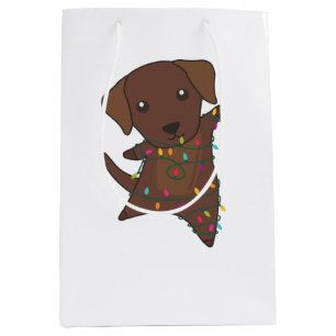 Bolsa De Regalo Mediana Labrador Christmas Snow Winter Animals Dogs