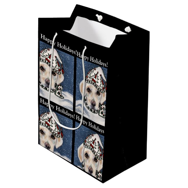 BOLSA DE REGALO MEDIANA LABRADOR RETRIEVER BLANCO (Angulo Anverso)
