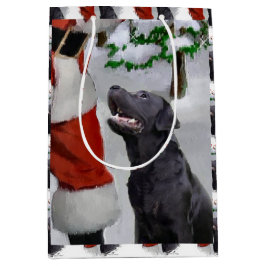 Bolsa De Regalo Mediana Labrador Retriever cree en los Navidades