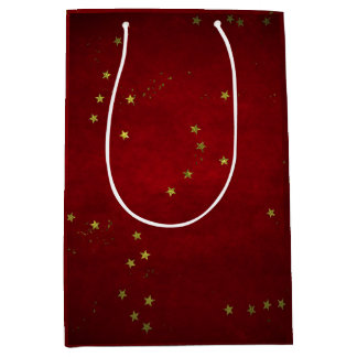 Bolsa De Regalo Mediana Laca de Cereza Estrella Dorada