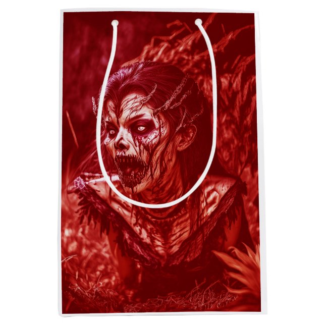 Bolsa De Regalo Mediana Lady Ghoul Snarling Amidst Plants (Anverso)