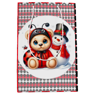 Bolsa De Regalo Mediana Ladybug de Teddy Bear con regalo Baby Shower de Sn