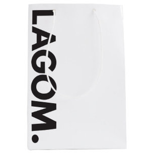 Bolsa De Regalo Mediana LAGOM. Blanco y negro