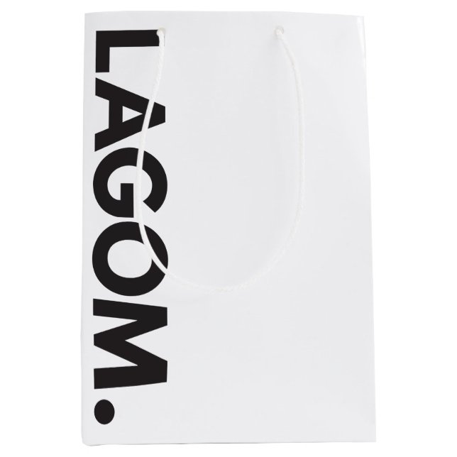 Bolsa De Regalo Mediana LAGOM. Blanco y negro (Anverso)