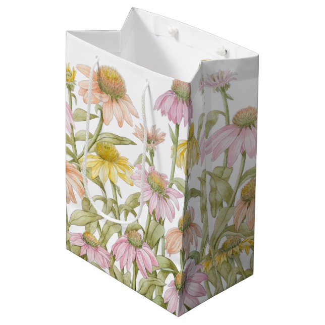 Bolsa De Regalo Mediana Las flores acuarela Arte botánico (Angulo Anverso)