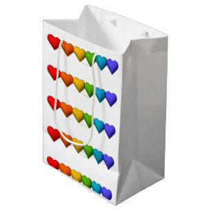 Bolsa De Regalo Mediana Las glifos de formas de corazón 3D brillantes de S