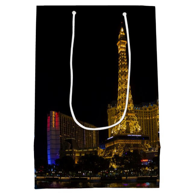 Bolsa De Regalo Mediana Las Vegas en el Skyline nocturno (Reverso)