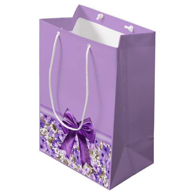 Bolsa De Regalo Mediana Lavanda romántica (Angulo Anverso)