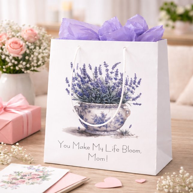 Bolsa De Regalo Mediana Lavender in Delft Blue, customizable  (Subido por el creador)