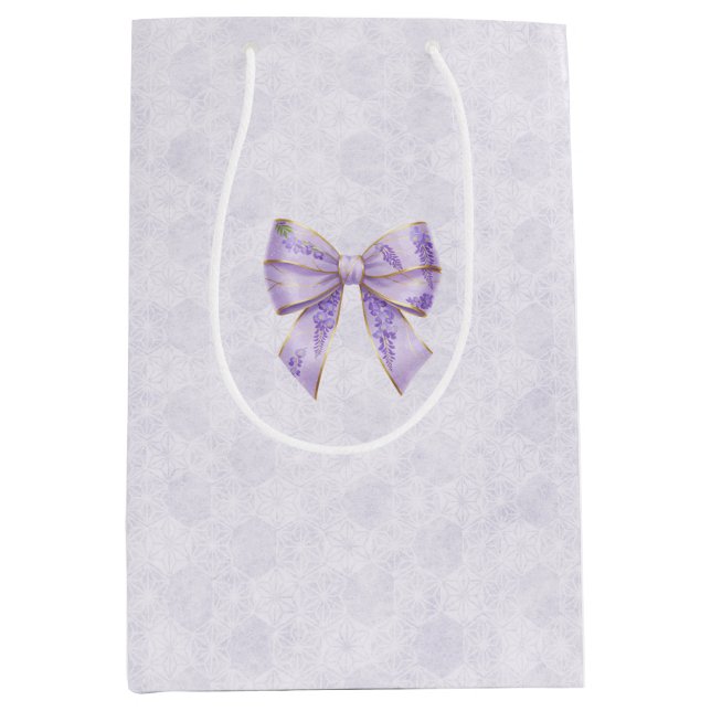 Bolsa De Regalo Mediana Lavender Wisteria Ribbon – Japanese-Inspired (Anverso)