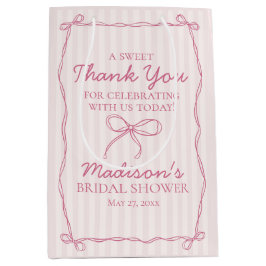 Bolsa De Regalo Mediana Lazo de Coqueta Rosa Favor de Despedida de Soltera