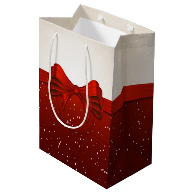 Bolsa De Regalo Mediana Lazo de Navidad (Angulo reverso)