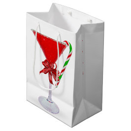 Bolsa De Regalo Mediana Lazo de Navidad en cóctel Martini