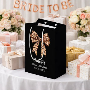 Bolsa De Regalo Mediana Lazo estampado de leopardo negro Despedida de solt