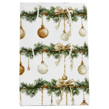 Lazos Marrones Rústicos Navidad Verde Crema