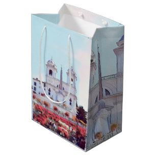 Bolsa De Regalo Mediana ldp PIAZZA DI SPAGNA - Roma - con flores -