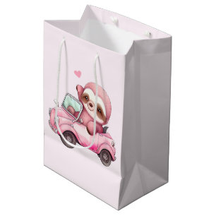 Bolsa De Regalo Mediana Leche rosa sonriente en un descapotable