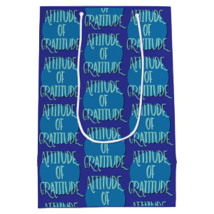 Bolsa De Regalo Mediana Lema de Recuperación Actitud de Gratitud