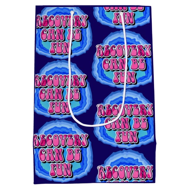 Bolsa De Regalo Mediana Lema de recuperación de FUN Geode 12 Step AA (Reverso)