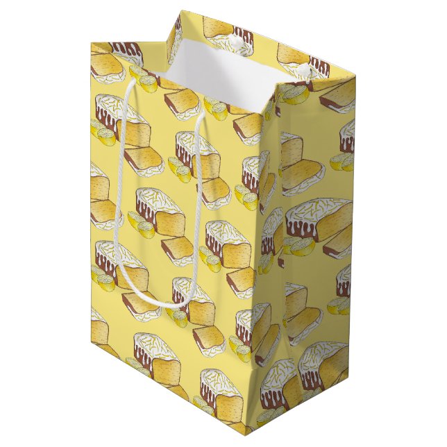Bolsa De Regalo Mediana Lemon Drizzle Pound Cake Loaf British Baking Food (Angulo Anverso)
