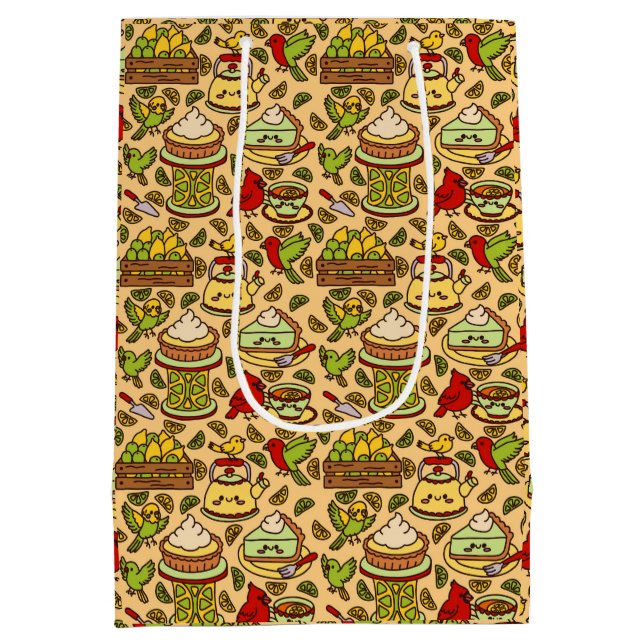 Bolsa De Regalo Mediana Lemon & Lime Twitter pattern (Reverso)