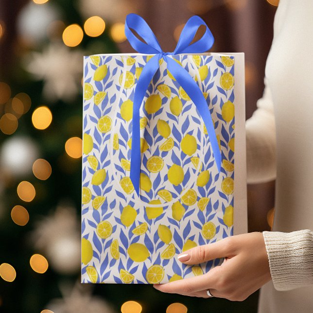 Bolsa De Regalo Mediana Lemons Blue Mediterranean (Subido por el creador)