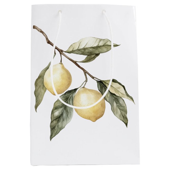 Bolsa De Regalo Mediana Lemons Sicilia Cumpleaños Italiano (Anverso)