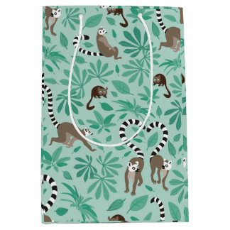 Bolsa De Regalo Mediana Lemur love mint leaves