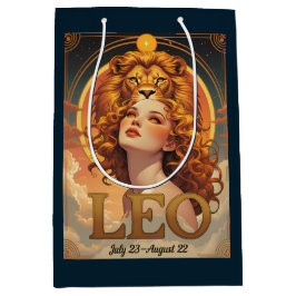 Bolsa De Regalo Mediana Leo Zodiac Art July August Birday