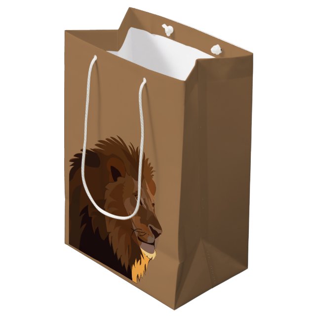 Bolsa De Regalo Mediana León sobre la vida salvaje de los animales leones (Angulo Anverso)