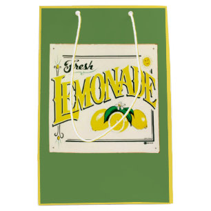 Bolsa De Regalo Mediana León vintage limonada fruta de verano verde