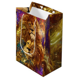 Bolsa De Regalo Mediana Leones de la fantasía de Safari africana