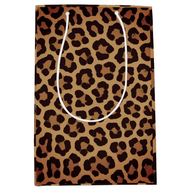Bolsa De Regalo Mediana Leopard Print Pattern (Anverso)