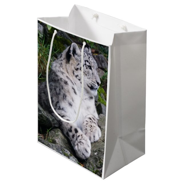 Bolsa De Regalo Mediana Leopardo de la nieve en chillido (Angulo Anverso)