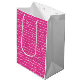 Bolsa De Regalo Mediana Letra romántica de escritura a mano rosa de amor p