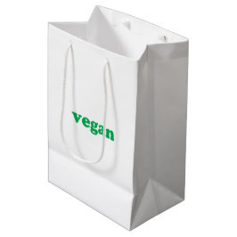 Bolsa De Regalo Mediana letras verdes "veganas", blancas
