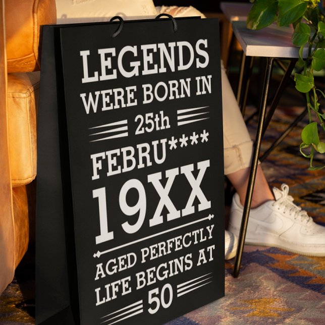 Bolsa De Regalo Mediana Leyendas personalizados nacieron en la edad de mes (Subido por el creador)