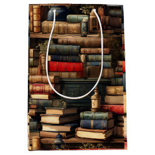 Bolsa De Regalo Mediana Libros Y Plantas