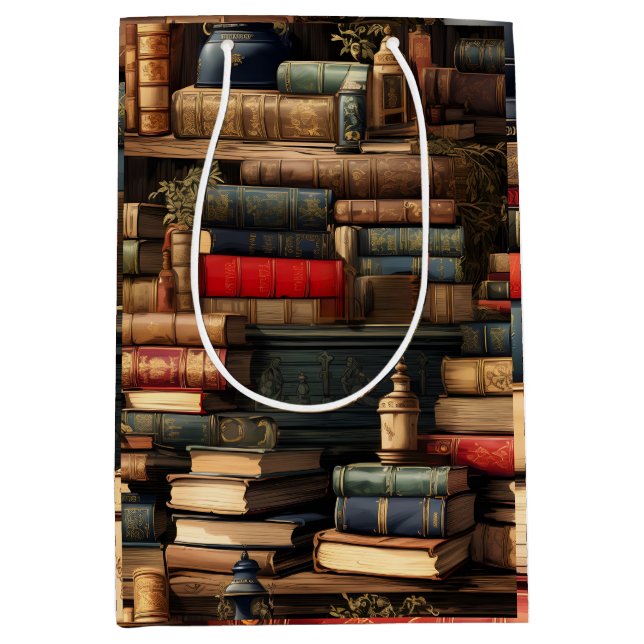 Bolsa De Regalo Mediana Libros Y Plantas (Anverso)