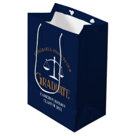 Bolsa De Regalo Mediana Licenciatura en Derecho Navy Blue Gold