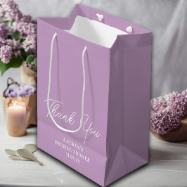 Bolsa De Regalo Mediana Lila Púrpura Agradecimiento Minimalista para Despe