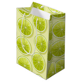 Bolsa De Regalo Mediana Lime Slices en amarillo claro