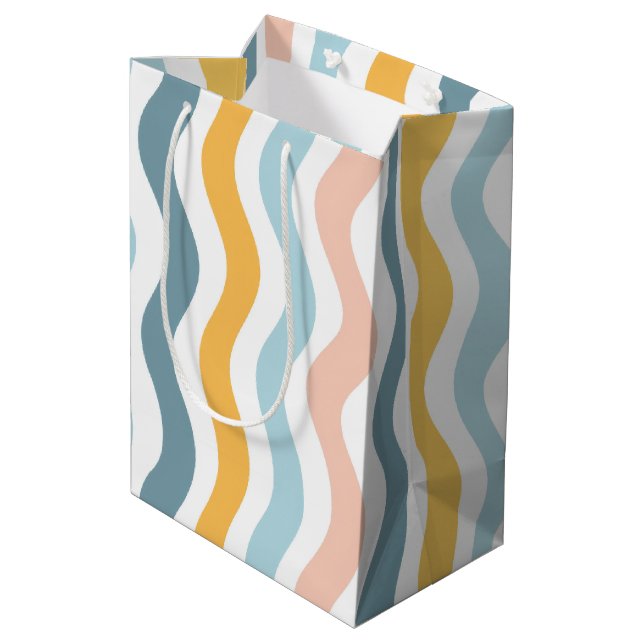 Bolsa De Regalo Mediana Líneas Onduladas De Pastel (Angulo reverso)