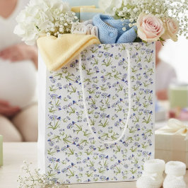 Bolsa De Regalo Mediana Lirio Africano con Pájaro Azul Madre y Bebé