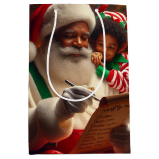 Bolsa De Regalo Mediana Lista de Santa