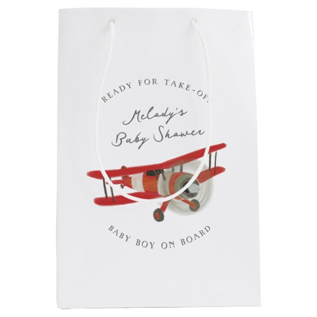 Bolsa De Regalo Mediana Little Aviator Baby Shower (Anverso)